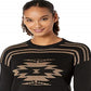 Ralph Lauren Women's Shendya Striped Long Sleeve Crewneck Sweater Black Size Large