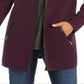 Charter Club Women's Milano Cotton Open-Front Cardigan Purple Size Large