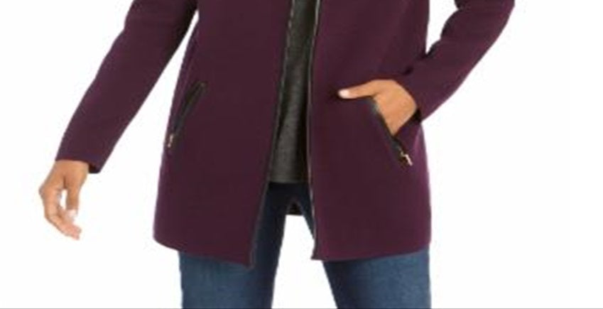 Charter Club Women's Milano Cotton Open-Front Cardigan Purple Size Large