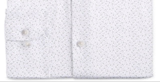 Bar III Men's Classic Regular Fit Stretch Scattered Dot Dress Shirt White Size 17/ 17 1/2 - 34/35
