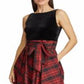 Ralph Lauren Women's Plaid Sleeveless V Neck Maxi Sheath Evening Dress Black Size 2