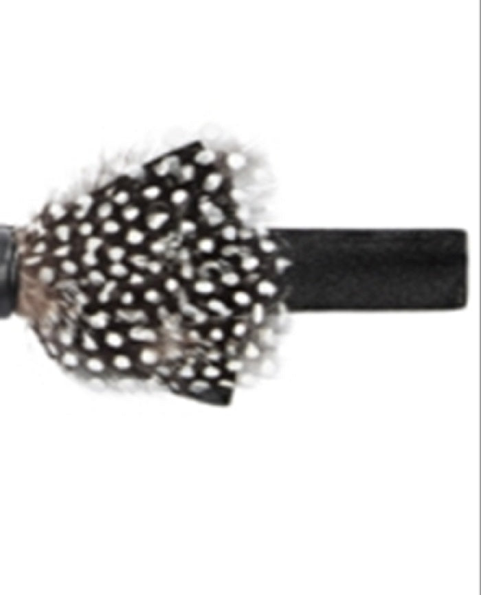 Tallia Men's Polka Dot Feathered Bow Tie Black Size Regular