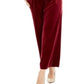 Alfani Women's Velvet Wide Leg Jumpsuit Wine Size Petite L