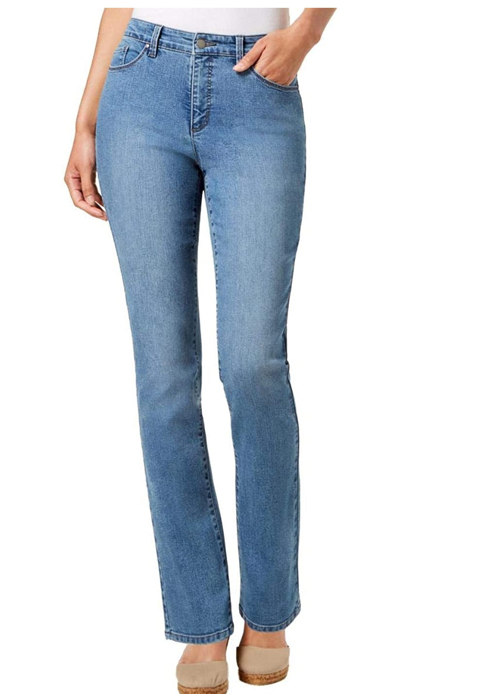 Charter Club Women's Lexington Straight-Leg Jeans  Blue Size 16