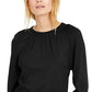 INC International Concepts Women's Balloon-Sleeve Sweater Black Size 2XL