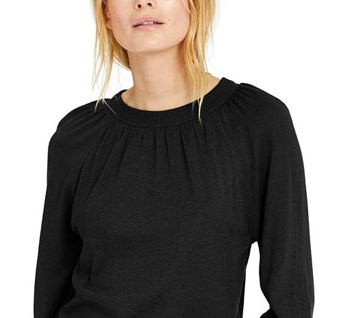 INC International Concepts Women's Balloon-Sleeve Sweater Black Size 2XL