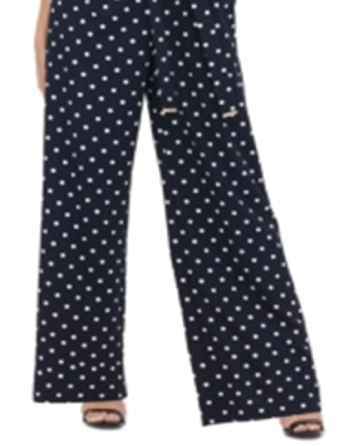 Tommy Hilfiger Women's Polka-Dot Tie-Waist Jumpsuit Blue Size  18