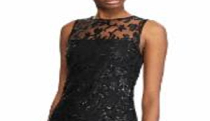 Ralph Lauren Women's Sequined Cocktail Dress Black Size 18