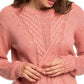 Roxy Women's Pullover Rosette Glimpse of Romance Knit Long Sleeve Sweater Pink Size Small