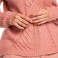 Roxy Women's Pullover Rosette Glimpse of Romance Knit Long Sleeve Sweater Pink Size Small