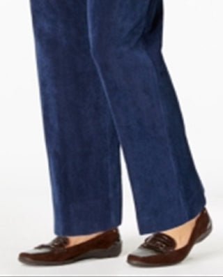 Alfred Dunner Women's Classics Pull on Corduroy Pants Blue Size 10 S