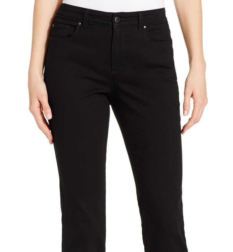 Charter Club Women's Lexington Straight Leg Jeans Black Size 14X4