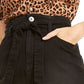 INC International Concepts Women's Curvy Paperbag Jean Skirt Black Size 8