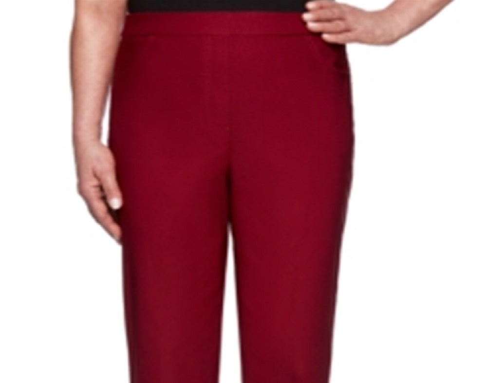 Alfred Dunner Women's Casual Contour Allure Pull on Pants Red Size 6 P