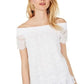 INC International Concepts Women's Lace Sheer Pullover Top White Size Large