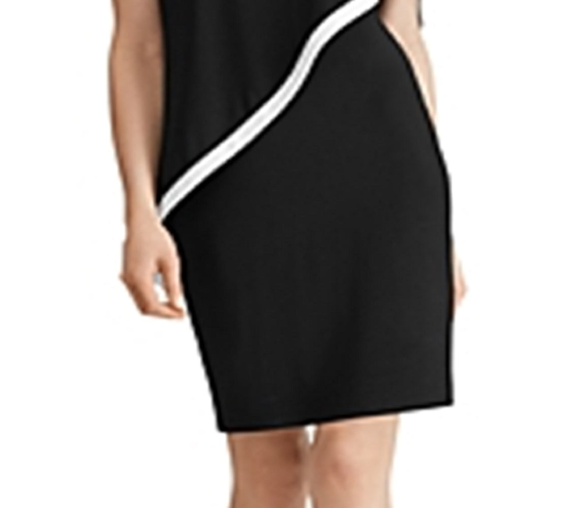Ralph Lauren Women's Cape Detail Jersey Dress Black Size 18