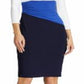Ralph Lauren Women's Color Block Short Sleeve Jewel Neck Above the Knee Body Con Dress Blue Size 0
