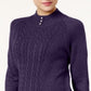 Karen Scott Women's Button Trim Mock Neck Sweater Purple Size XS
