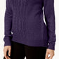 Karen Scott Women's Button Trim Mock Neck Sweater Purple Size XS