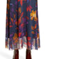 Fuzzi Women's Embroidered Trim Floral Maxi Dress Blue Size Large