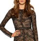 Bardot Women's Lace Overly Long Sleeves Cocktail Dress Black Size Large