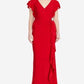 Ralph Lauren Women's Ruffled Jersey Gown Red Size 12