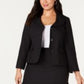 Le Suit Women's Plus Size Three-Button Flared Skirt Suit Black Size 14