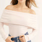 Free People Snow Bunny Pink Fleece Off The Shoulder Long Sleeve Top Women's Size Small Pink Color