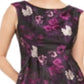 Jessica Howard Women's Floral Sleeveless Jewel Neck Above the Knee Fit Flare Wear to Work Dress Purple Size 4 Petite