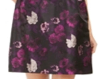 Jessica Howard Women's Floral Sleeveless Jewel Neck Above the Knee Fit Flare Wear to Work Dress Purple Size 4 Petite