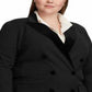 Ralph Lauren Women's Plus Velvet Trim Ponte Blazer Black Size 18W
