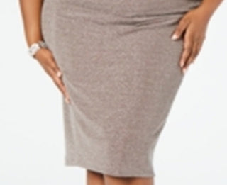 Betsy & Adam Women's Plus Metallic Cocktail Capelet Dress Silver Size 20 W