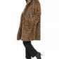 Calvin Klein Women's Leopard Duster Faux Fur Coat Brown Size XL