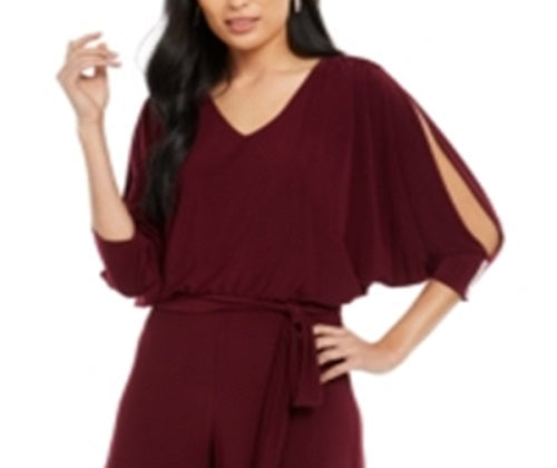 MSK Women's Embellished Cold Shoulder Jumpsuit Purple Size X-Large