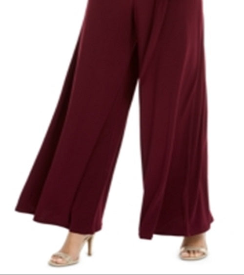 MSK Women's Embellished Cold Shoulder Jumpsuit Purple Size X-Large