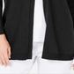 Karen Scott Women's Petite Open-Front Cardigan Deep Black Petite L