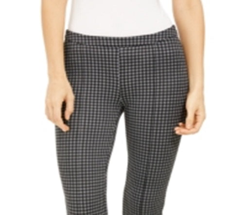Michael Kors Women's Check Cropped Wear to Work Pants Gray Size Large