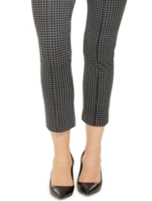 Michael Kors Women's Check Cropped Wear to Work Pants Gray Size Large