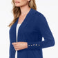 JM Collection Women's Open Front Cardigan Blue Size Medium