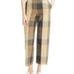 Theory Women's Cropped Straight-Leg Plaid Pants Brown Size 2
