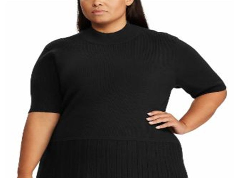 Ralph Lauren Women's Mockneck Dress Black Size 2X