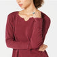 Style & Co Women's Cotton Thermal Top Wine Size Petite S