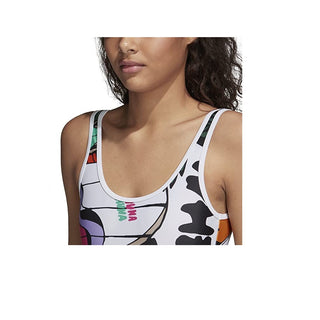 Adidas Women's Collective Memories Printed Bodysuit White Size Large