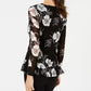Inc International Concepts Women's Petite Front-Ruched Tie-Hem Top Black Size Petite Large