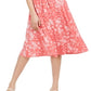 Charter Club Women's Floral-Print MIDI Knit Dress  Red Size XL