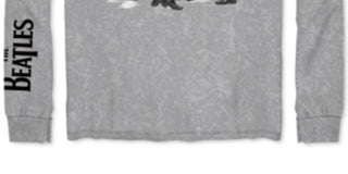 Hybrid Men's Long Sleeve Beatles Graphic T-Shirt Gray Size Large