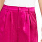 INC International Concepts Women's Satin Pleated Gaucho Pants Pink Pink Size 8