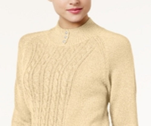 Karen Scott Women's Long Sleeve Turtle Neck Sweater Yellow Size Large