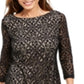 Jessica Howard Women's Petites Sequin Short Shift Dress Black Size 4P