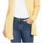 Charter Club Women's Open Front Curved-Hem Completer Sweater  Yellow Size X-Large